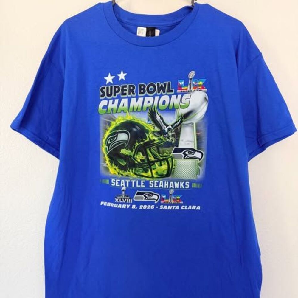 Seattle Seahawks Superbowl T-Shirt - Gildan Size L